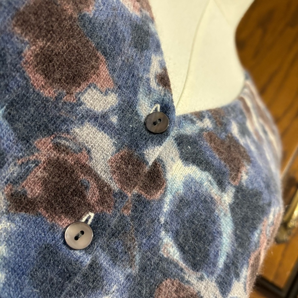 Vintage Lambs Wool Rabbit Hair V Neck Cardigan Size Large Button Up Sweater - Picture 7 of 11